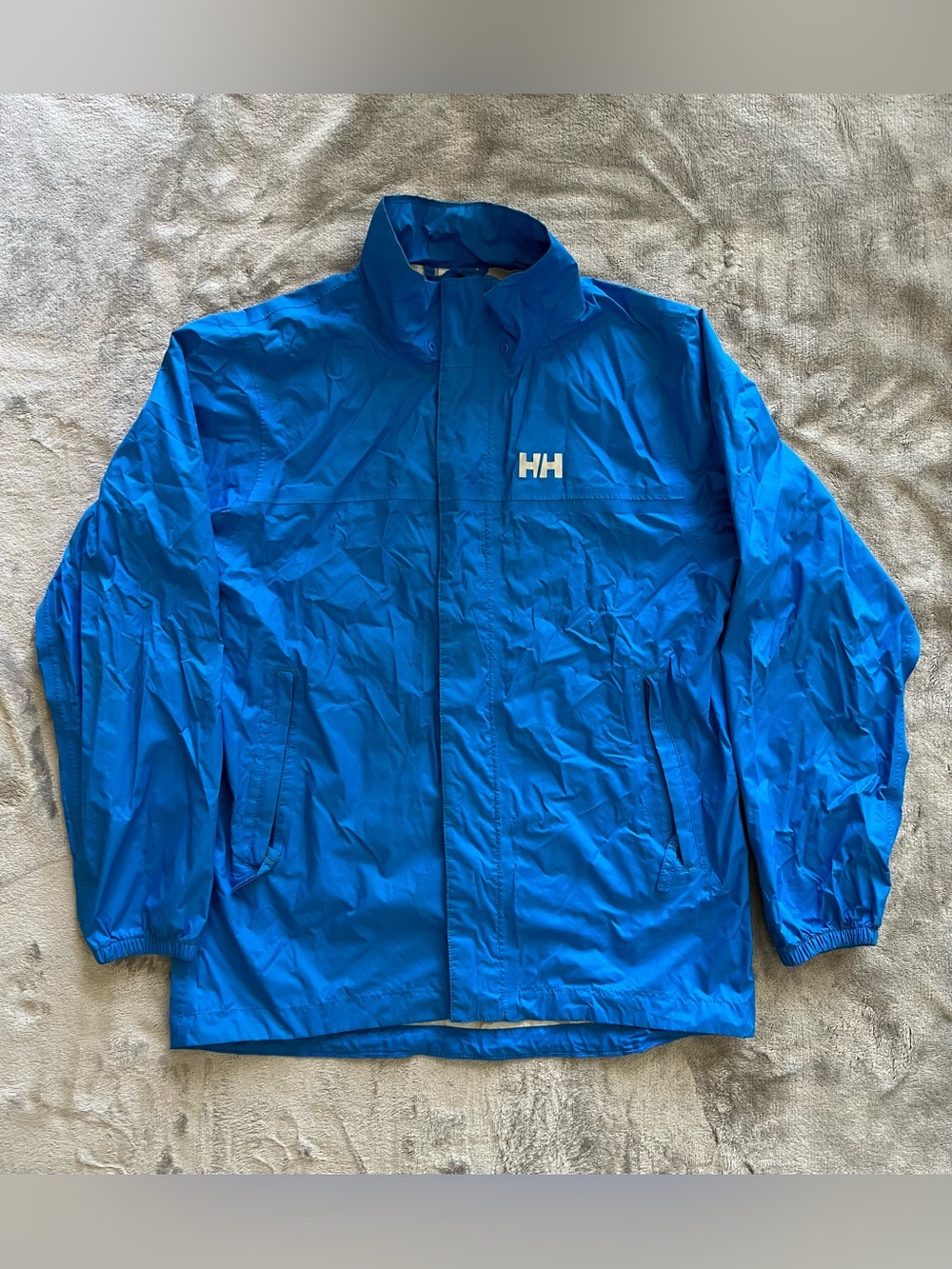 Helly Hansen Youth Blue Waterproof Rain Jacket Size 152/12
